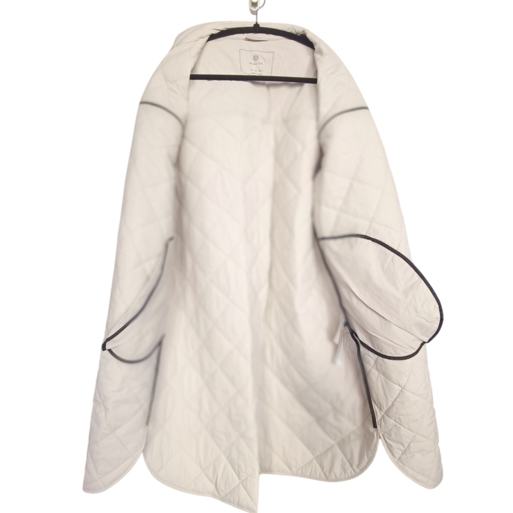 Massimo Dutti Off-White Quilted Puffer Coat Large - Picture 7 of 8